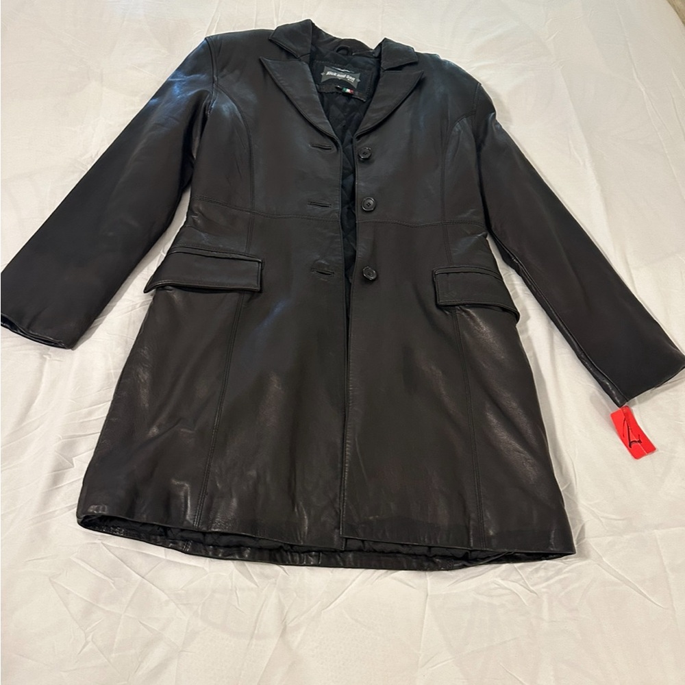 100% genuine leather trench